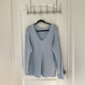 Aerie Soft Blue V-Neck Sweater